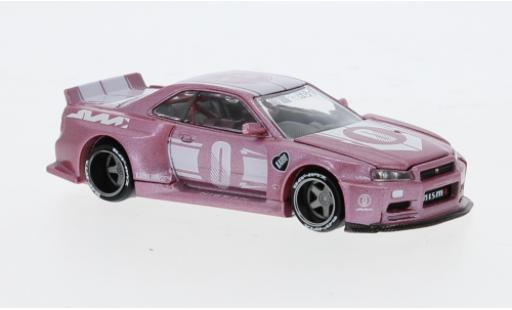 Coche miniatura Nissan Skyline 1/64 Mini GT GT-R (R34) pink 1:64 Nissan Skyline 1/64 Mini GT GT-R (R34) pink 1:64 coche miniatura