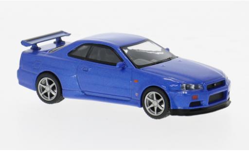Coche miniatura Nissan Skyline 1/64 Mini GT GT-R (R34) V-Spec blau 1:64 Nissan Skyline 1/64 Mini GT GT-R (R34) V-Spec blau 1:64 coche miniatura