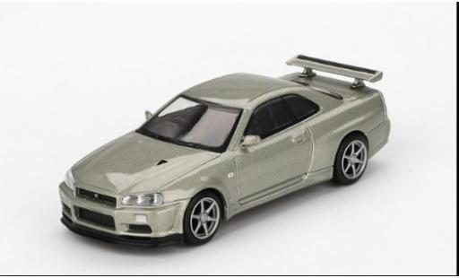 Nissan Skyline 1/64 Mini GT GT-R (R34) V-Spec II silber 2002 1:64 coche miniatura