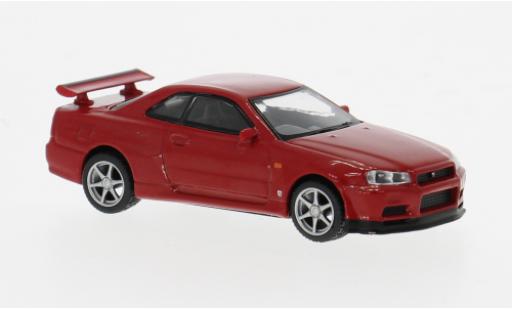 Nissan Skyline 1/64 Mini GT GT-R (R34) V-Spec rojo 1999 1:64 coche miniatura