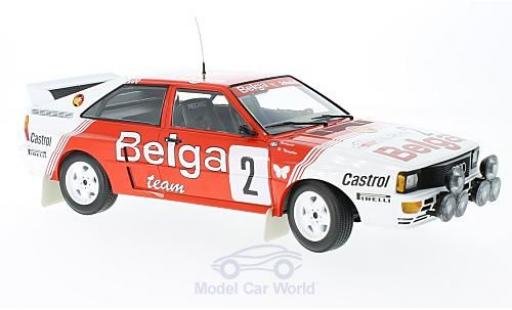 Coche miniatura Audi Quattro 1/18 Minichamps quattro A2 No.2 Belga Team Rallye Boucles de Spa 1985 B.Waldegard/H.Thorszelius Audi Quattro 1/18 Minichamps quattro A2 No.2 Belga Team Rallye Boucles de Spa 1985 B.Waldegard/H.Thorszelius coche miniatura