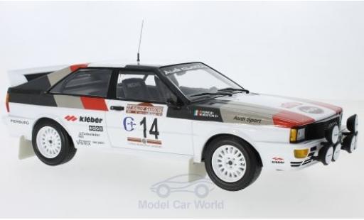Coche miniatura Audi Quattro 1/18 Minichamps quattro No.14 Sport Rallye WM Rallye San Remo 1981 M.Mouton/F.Pons Audi Quattro 1/18 Minichamps quattro No.14 Sport Rallye WM Rallye San Remo 1981 M.Mouton/F.Pons coche miniatura