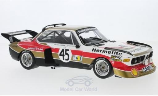Bmw 3.5 1/18 Minichamps CSL No.45 Hermetite Productions Ltd. 24h Le Mans 1976 J.Fitzpatrick/T.Walkinshaw coche miniatura