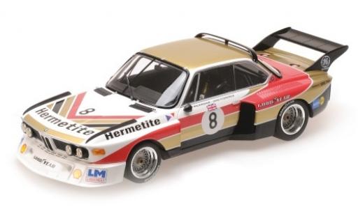 Bmw 3.5 1/18 Minichamps CSL No.8 Hermetite 1000 Km Nürburgring 1976 J.Fitzpatrick/T.Walkinshaw coche miniatura