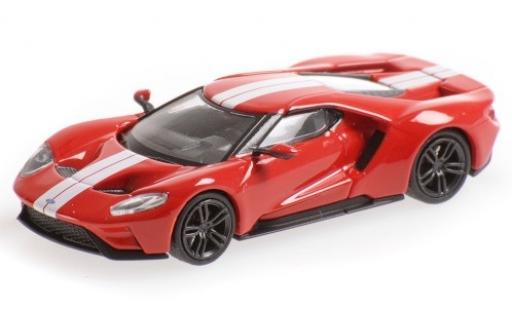Coche miniatura Ford GT 1/87 Minichamps rojo/blanco 2018 Ford GT 1/87 Minichamps rojo/blanco 2018 coche miniatura