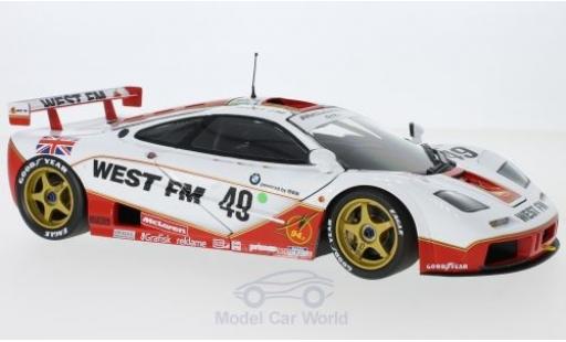 Coche miniatura McLaren F1 1/18 Minichamps GTR No.49 West Competition West 24h Le Mans 1995 L.E.Nielsen/J.Mass/T.Bscher ohne Vitrine McLaren F1 1/18 Minichamps GTR No.49 West Competition West 24h Le Mans 1995 L.E.Nielsen/J.Mass/T.Bscher ohne Vitrine coche miniatura