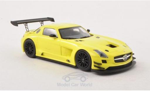 Coche miniatura Mercedes SLS 1/43 Minichamps AMG GT3 amarillo 2011 Plain Body Version Mercedes SLS 1/43 Minichamps AMG GT3 amarillo 2011 Plain Body Version coche miniatura