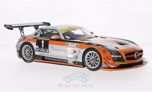 Mercedes SLS 1/18 Minichamps AMG GT3 No.1 Black Falcon 24h Dubai 2013 K.Al Qubasi/S.Edwards/J.Bleekemolen/B.Schneider coche miniatura