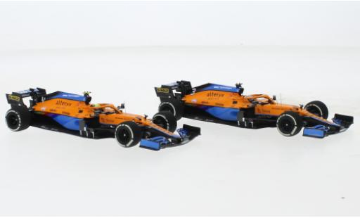 Coche miniatura McLaren F1 1/43 Minichamps 2er Set: MCL35M No.3 + 4 Team Formel 1 GP Italien 2021 McLaren F1 1/43 Minichamps 2er Set: MCL35M No.3 + 4 Team Formel 1 GP Italien 2021 coche miniatura