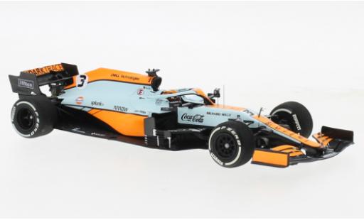 Coche miniatura McLaren F1 1/43 Minichamps MCL35M No.3 Team Gulf Formel 1 GP Monaco 2021 McLaren F1 1/43 Minichamps MCL35M No.3 Team Gulf Formel 1 GP Monaco 2021 coche miniatura
