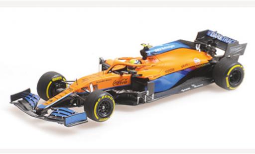 Coche miniatura McLaren F1 1/18 Minichamps MCL35M No.4 Team formule 1 GP Bahrain 2021 McLaren F1 1/18 Minichamps MCL35M No.4 Team formule 1 GP Bahrain 2021 coche miniatura