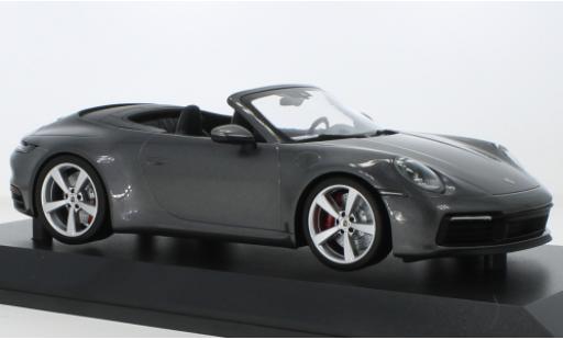 Coche miniatura Porsche 992 4S 1/18 Minichamps 911  Carrera Cabriolet metallise gris 2019 Porsche 992 4S 1/18 Minichamps 911  Carrera Cabriolet metallise gris 2019 coche miniatura
