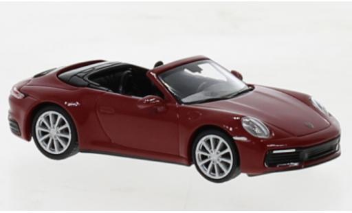 Coche miniatura Porsche 992 4S 1/87 Minichamps 911  Carrera cabriolet rouge 2019 Porsche 992 4S 1/87 Minichamps 911  Carrera cabriolet rouge 2019 coche miniatura