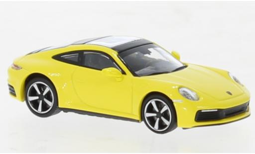 Coche miniatura Porsche 992 4S 1/87 Minichamps 911  Carrera amarillo 2019 Porsche 992 4S 1/87 Minichamps 911  Carrera amarillo 2019 coche miniatura