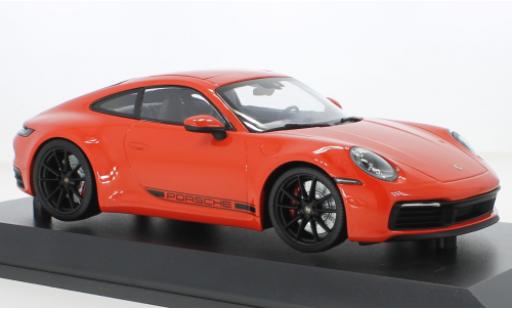 Porsche 992 4S 1/18 Minichamps 911  Carrera naranja 2019 coche miniatura