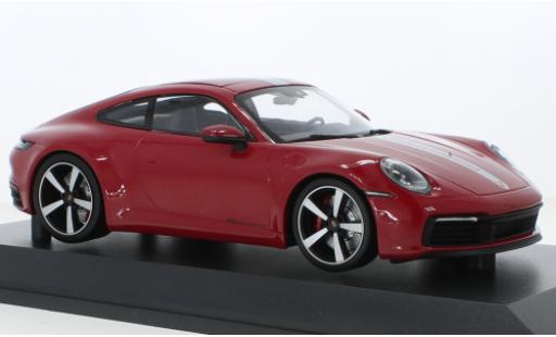 Coche miniatura Porsche 992 4S 1/18 Minichamps 911  Carrera rojo/gris 2019 Porsche 992 4S 1/18 Minichamps 911  Carrera rojo/gris 2019 coche miniatura