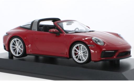 Coche miniatura Porsche 992 Targa 1/18 Minichamps 911  4 GTS rojo 2021 Porsche 992 Targa 1/18 Minichamps 911  4 GTS rojo 2021 coche miniatura