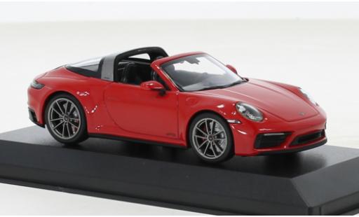 Coche miniatura Porsche 992 Targa 1/43 Minichamps 911  4 GTS rojo 2022 Porsche 992 Targa 1/43 Minichamps 911  4 GTS rojo 2022 coche miniatura