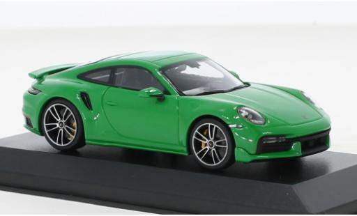 Coche miniatura Porsche 992 Turbo s 1/43 Minichamps 911  Turbo S verde 2021 Porsche 992 Turbo s 1/43 Minichamps 911  Turbo S verde 2021 coche miniatura