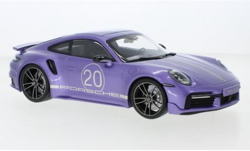 Porsche 992 Turbo s 1/18 Minichamps 911  Turbo S metallise purpura 2021 coche miniatura
