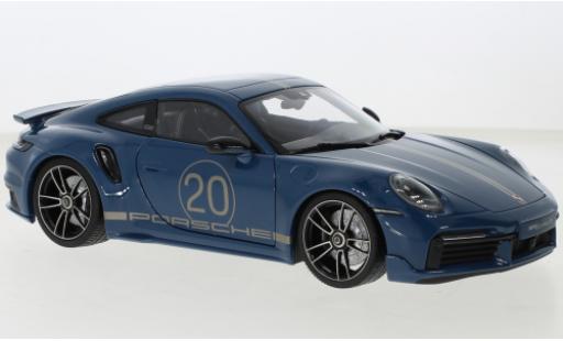 Coche miniatura Porsche 992 Turbo s 1/18 Minichamps 911  Turbo S Sport Design azul 2021 Porsche 992 Turbo s 1/18 Minichamps 911  Turbo S Sport Design azul 2021 coche miniatura