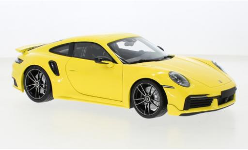 Coche miniatura Porsche 992 Turbo s 1/18 Minichamps 911  Turbo S Sport Design amarillo 2021 Porsche 992 Turbo s 1/18 Minichamps 911  Turbo S Sport Design amarillo 2021 coche miniatura