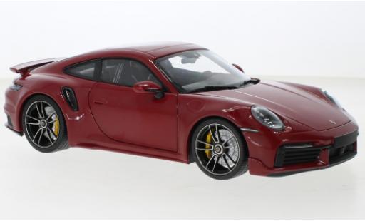 Coche miniatura Porsche 992 Turbo s 1/18 Minichamps 911  Turbo S Sport Design rouge 2021 Porsche 992 Turbo s 1/18 Minichamps 911  Turbo S Sport Design rouge 2021 coche miniatura