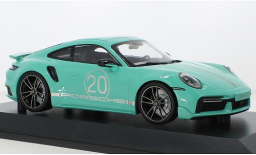 Coche miniatura Porsche 992 Turbo s 1/18 Minichamps 911  Turbo S turquesa 2021 Porsche 992 Turbo s 1/18 Minichamps 911  Turbo S turquesa 2021 coche miniatura