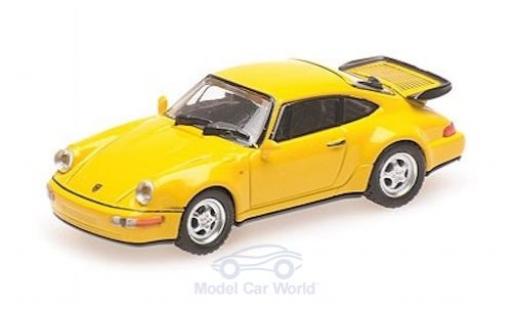 Porsche 964 Turbo 1/18 Minichamps 911 () Turbo amarillo 1990 coche miniatura