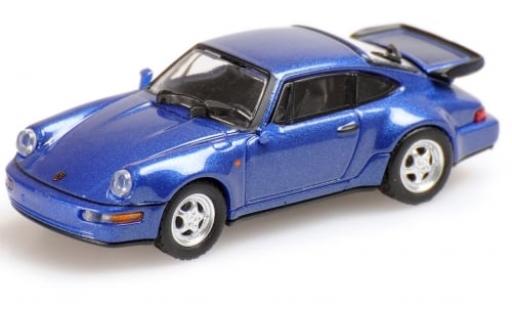Porsche 964 Turbo 1/87 Minichamps 911  metallise blau 1990 1:87 coche miniatura
