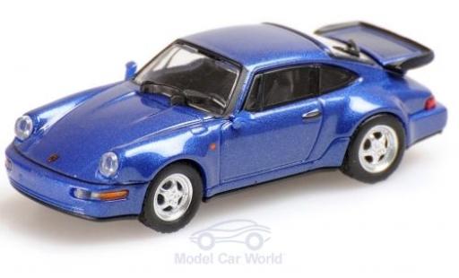 Porsche 964 Turbo 1/18 Minichamps 911 () Turbo metalico azul 1990 coche miniatura