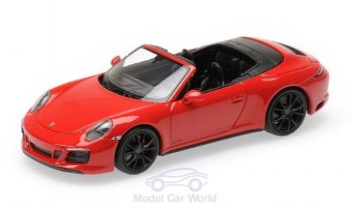 Coche miniatura Porsche 991 GTS 1/43 Minichamps 911 (.2) Carrera 4 GTS Cabriolet rojo 2016 Porsche 991 GTS 1/43 Minichamps 911 (.2) Carrera 4 GTS Cabriolet rojo 2016 coche miniatura