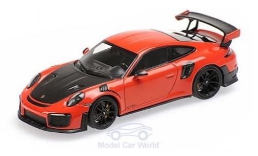 Coche miniatura Porsche 991 GT2 RS 1/43 Minichamps 911 (.2) GT2 RS naranja/negro 2018 Porsche 991 GT2 RS 1/43 Minichamps 911 (.2) GT2 RS naranja/negro 2018 coche miniatura
