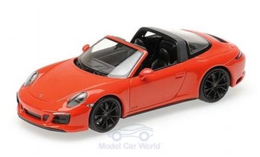 Coche miniatura Porsche 991 Targa 1/43 Minichamps 911 (.2) Targa 4 GTS naranja 2016 Porsche 991 Targa 1/43 Minichamps 911 (.2) Targa 4 GTS naranja 2016 coche miniatura