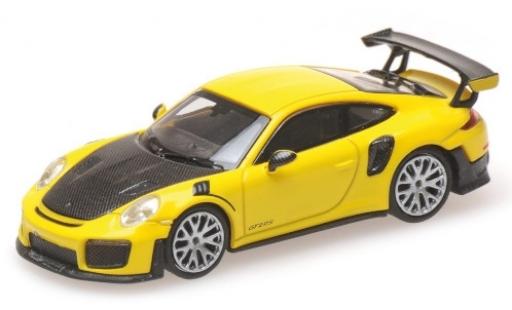 Coche miniatura Porsche 991 GT2 RS 1/87 Minichamps 911 () GT2 RS amarillo 2018 avec Carbon-Capot Porsche 991 GT2 RS 1/87 Minichamps 911 () GT2 RS amarillo 2018 avec Carbon-Capot coche miniatura