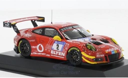 Coche miniatura Porsche 991 GT3 R 1/43 Minichamps 911 () GT3 R No.2 Gigaspeed Team 24h Nürburgring 2018 S.Jans/M.Böckmann/J-E.Slooten/L.Luhr Porsche 991 GT3 R 1/43 Minichamps 911 () GT3 R No.2 Gigaspeed Team 24h Nürburgring 2018 S.Jans/M.Böckmann/J-E.Slooten/L.Luhr coche miniatura