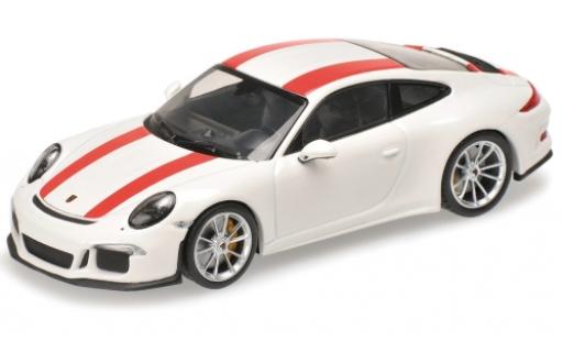 Coche miniatura Porsche 991 R 1/12 Minichamps 911 () R blanco/rojo 2016 Porsche 991 R 1/12 Minichamps 911 () R blanco/rojo 2016 coche miniatura