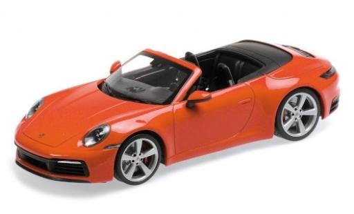 Porsche 992 4S 1/18 Minichamps 911 () Carrera 4S Cabriolet naranja 2019 coche miniatura