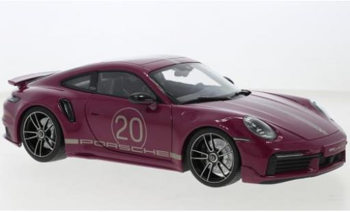 Porsche 992 Turbo s 1/18 Minichamps 911  Turbo S Sport Design rojo 2021 1:18 coche miniatura