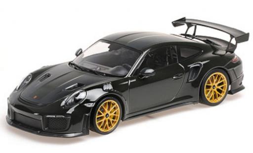 Coche miniatura Porsche 991 GT2 RS 1/18 Minichamps 911 GT2 RS (.2) verde/carbon 2018 avec Weissach Paket et doré Magnesium jantes Porsche 991 GT2 RS 1/18 Minichamps 911 GT2 RS (.2) verde/carbon 2018 avec Weissach Paket et doré Magnesium jantes coche miniatura