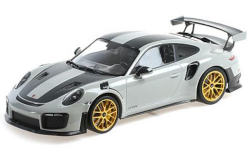 Coche miniatura Porsche 991 GT2 RS 1/18 Minichamps 911 GT2 RS (.2) gris/carbon 2018 mit Weissach Paket und goldenen Magnesium Felgen Porsche 991 GT2 RS 1/18 Minichamps 911 GT2 RS (.2) gris/carbon 2018 mit Weissach Paket und goldenen Magnesium Felgen coche miniatura