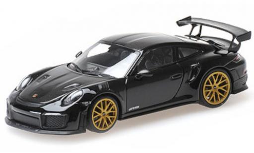Coche miniatura Porsche 991 GT2 RS 1/43 Minichamps 911 GT2 RS (.2) negro/carbon 2018 Weissachpaket avec doré jantes Porsche 991 GT2 RS 1/43 Minichamps 911 GT2 RS (.2) negro/carbon 2018 Weissachpaket avec doré jantes coche miniatura