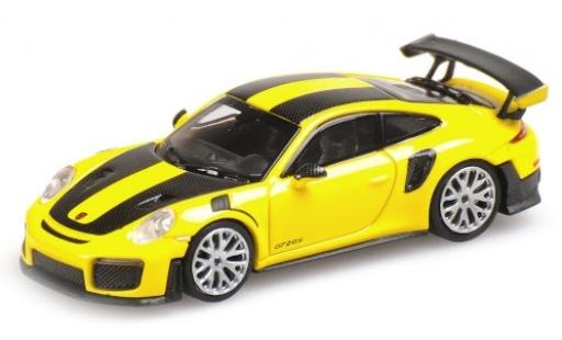 Coche miniatura Porsche 991 GT2 RS 1/87 Minichamps 911 GT2 RS amarillo 2018 avec Carbon-Streifen Porsche 991 GT2 RS 1/87 Minichamps 911 GT2 RS amarillo 2018 avec Carbon-Streifen coche miniatura