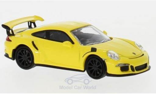 Coche miniatura Porsche 991 GT3 RS 1/87 Minichamps 911 GT3 RS amarillo 2015 Porsche 991 GT3 RS 1/87 Minichamps 911 GT3 RS amarillo 2015 coche miniatura