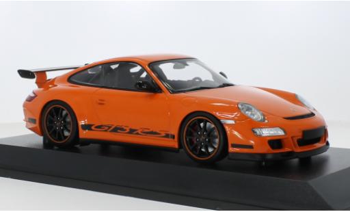 Porsche 997 GT3 RS 1/18 Minichamps 911 naranja 2007 1:18 coche miniatura
