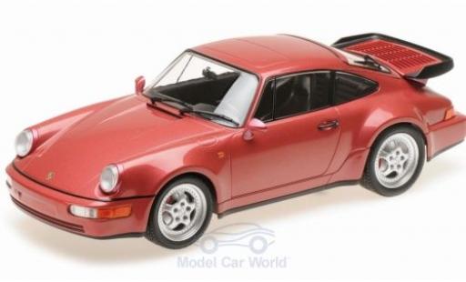 Porsche 964 Turbo 1/18 Minichamps 911 Turbo () metalico rojo 1990 coche miniatura