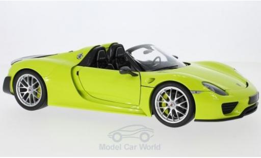 Porsche 918 1/18 Minichamps Spyder verde/carbon 2015 Weissach Package coche miniatura