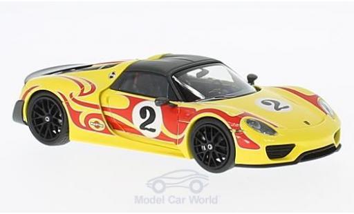 Coche miniatura Porsche 918 1/43 Minichamps Spyder Weissach Package amarillo/rojo 2015 Kyalami Racing Design Porsche 918 1/43 Minichamps Spyder Weissach Package amarillo/rojo 2015 Kyalami Racing Design coche miniatura