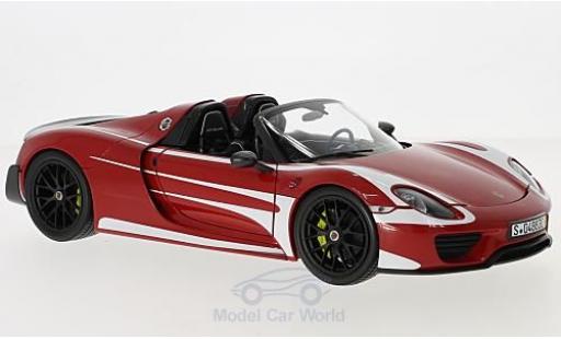 Porsche 918 1/18 Minichamps Spyder Weissach Package rojo/blanco 2015 coche miniatura