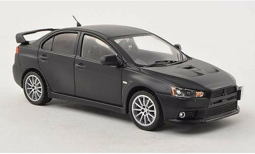 Mitsubishi Lancer Evolution X 1/43 IXO Evo mate-negro Nurburgring Test 2007 coche miniatura